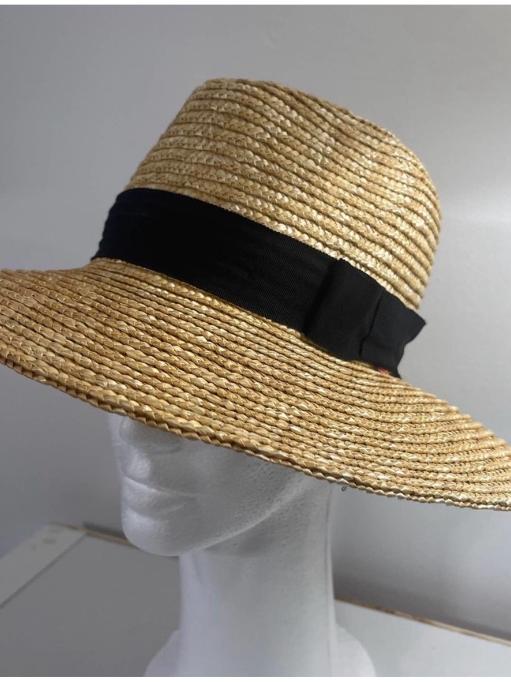 Brixton women's what straw hat with wide black band brim fedora